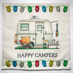 Cushion Cover Caravan Happy Campers - design 2